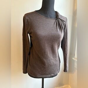 Lafayette 148 New York Brown Long Sleeve Top - Size S